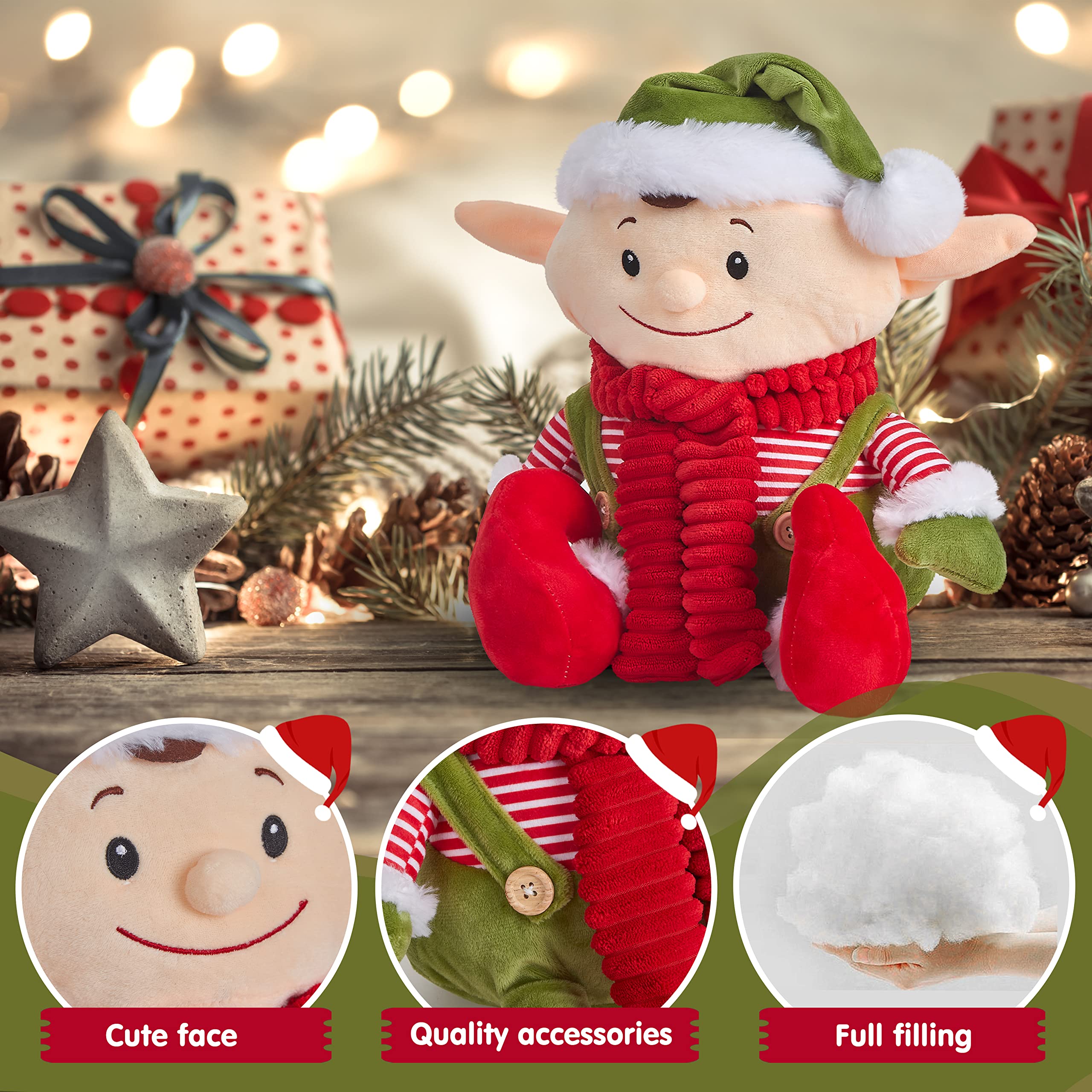 Elf On The Shelf JHBEMAXS - Juego De Mini Muñecas De Elfos De Bebé Gemelos, Juguete Brillante Para Decoración De Bondad, Regalo Para Niñas, Niños, Niños Y Adultos (paquete De 7 Piezas