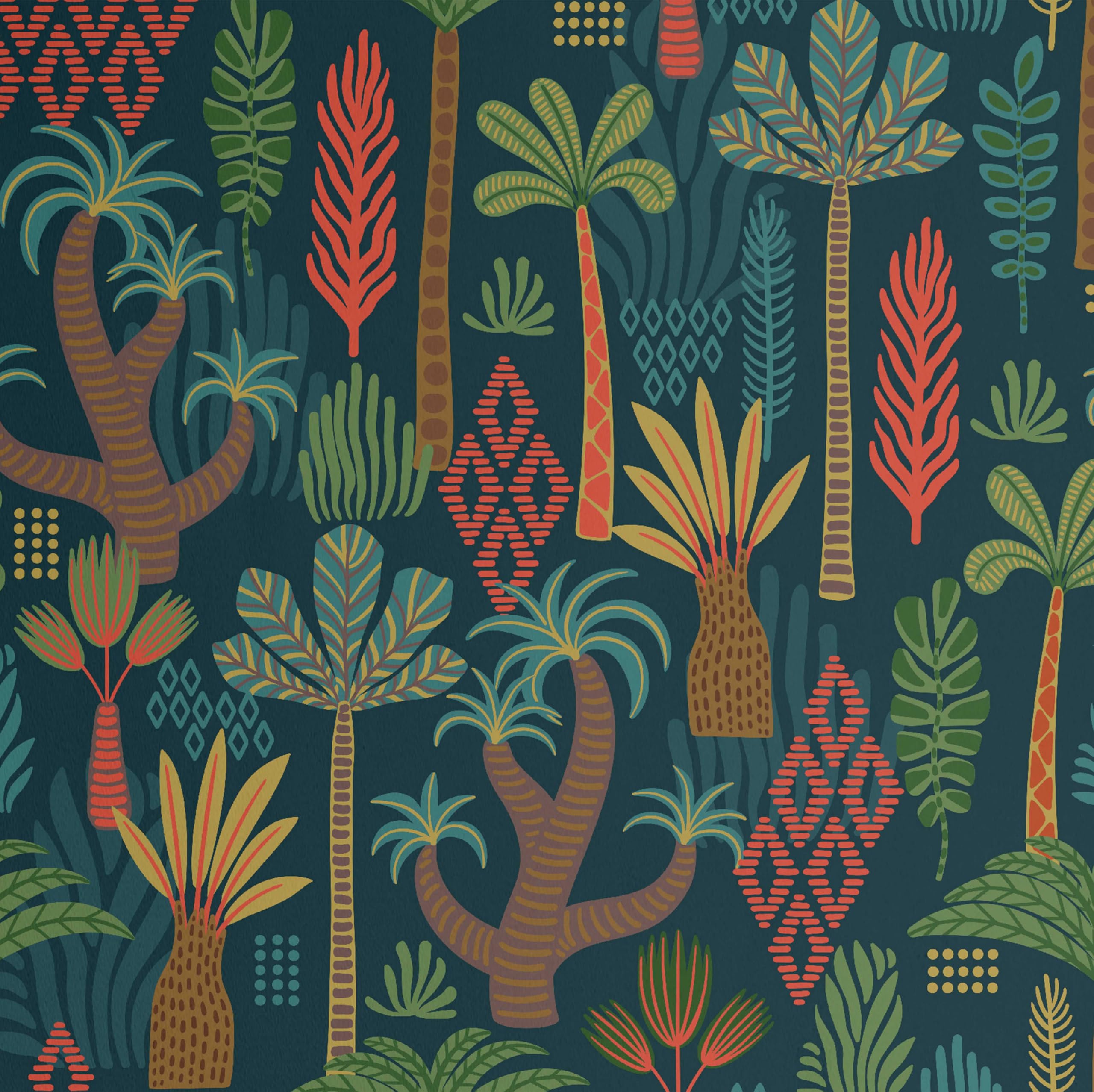 Papier peint vinyle autocollant amovible jungle bleu 63,5x304,8 cm