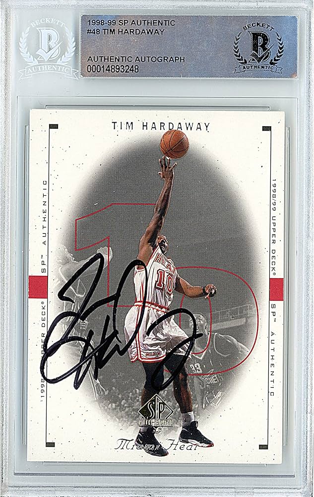 Amazon.com: Tim Hardaway Signed Basketball Card #48 Miami Heat
