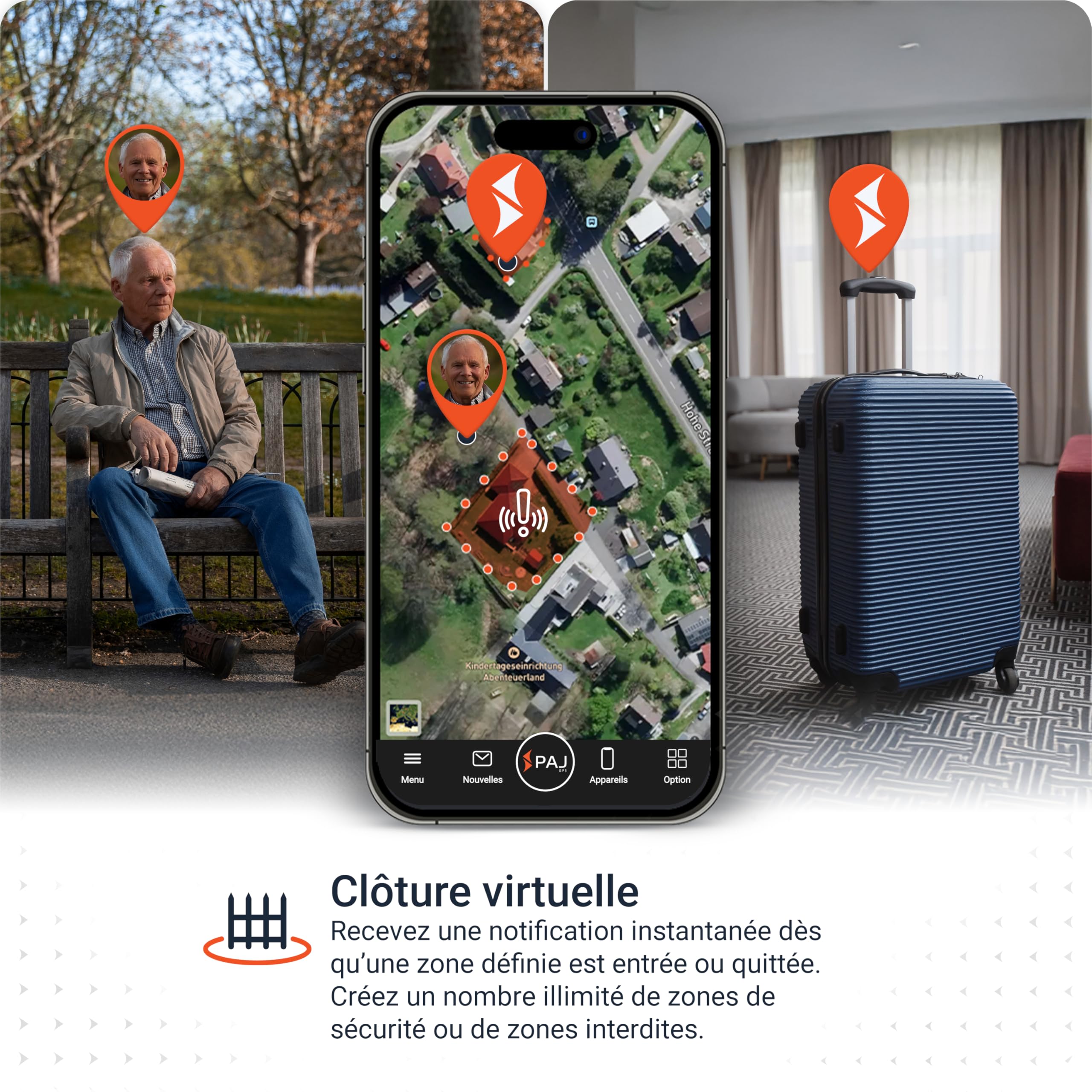 PAJ Easy Finder 4G - Mini Traceur GPS pour Seniors, Enfants et Soins Alzheimer - Bouton SOS, Messages vocaux, localisation en Temps réel - Autonomie Jusqu’à 14 Jours