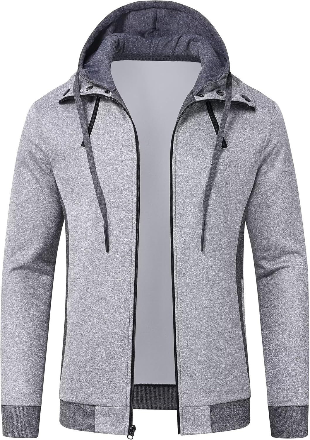 QPNGRP Mens Zipper Fleece Hoodie Sweatshirt Jacket1