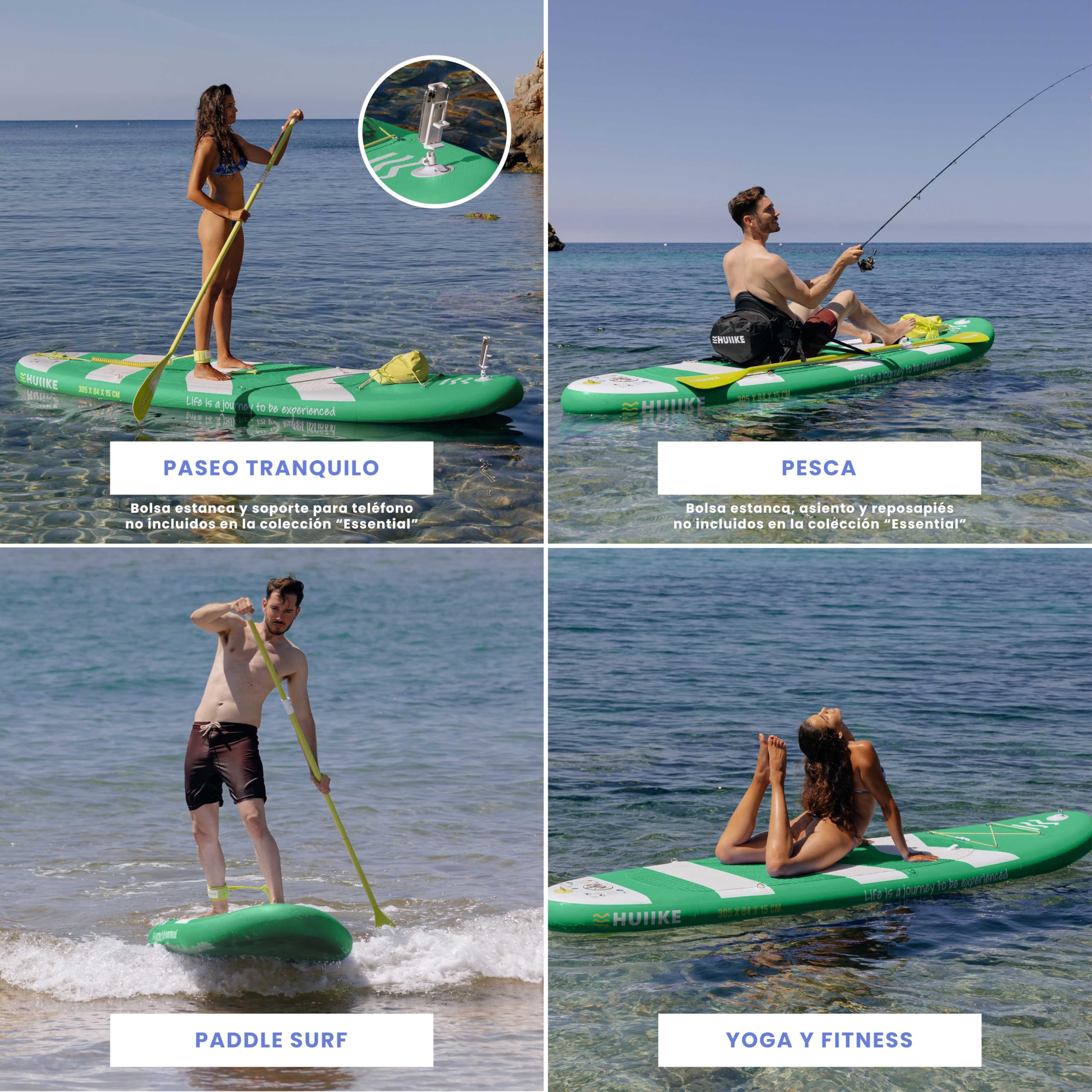 HUIIKE Tabla Paddle Surf Hinchable con Accesorios Incluidos, Remo, Quillas, Inflador. Stand Up Paddle Board Gran Estabilidad y Resistencia. 305 x 84 x 15 cm, Soporta hasta 130 kg — view 5