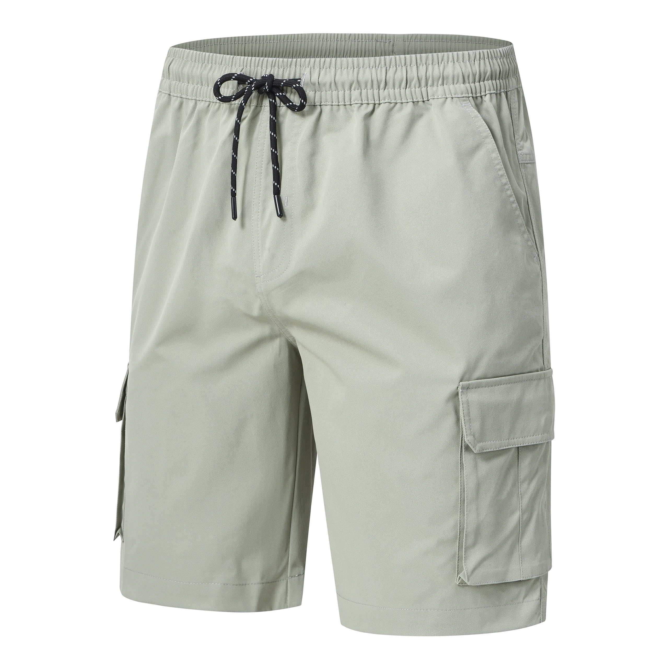YuKaiChen Kurze Hosen Herren Cargo Shorts Chino Shorts Sommer mikroelastisches Köpergewebe Elastische Taille mit Reißverschlusstaschen