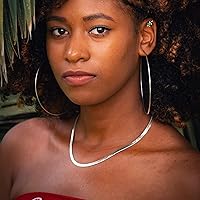 Vista 2 de Gargantilla delicada chapada en oro de 18 quilates para mujer, cadena de serpiente, eslabones cubanos, clip de papel, cadena de cuentas de bola