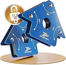 Adlerfokus 2 x Welding Magnets [Powerful] Welding Angle Set with 11.3 kg Adhesive Force - Magnetic Angle with 45°, 90°, 135° - Welding Accessories - Angle Magnet for Welders - Welding Magnet for Stapling
