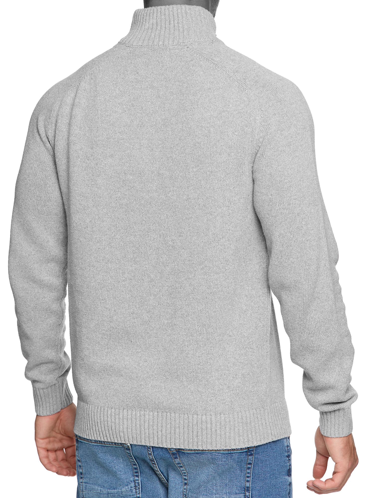 Indicode Herren INIsalu Strickpullover aus 70% Baumwolle mit Stehkragen