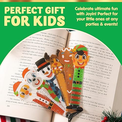 Miniatura 4 de JOYIN 144 marcapáginas de Navidad, regalos de fiesta a granel con 6 diseños para regalo de vacaciones, recompensas de aula para niños, estudiantes,