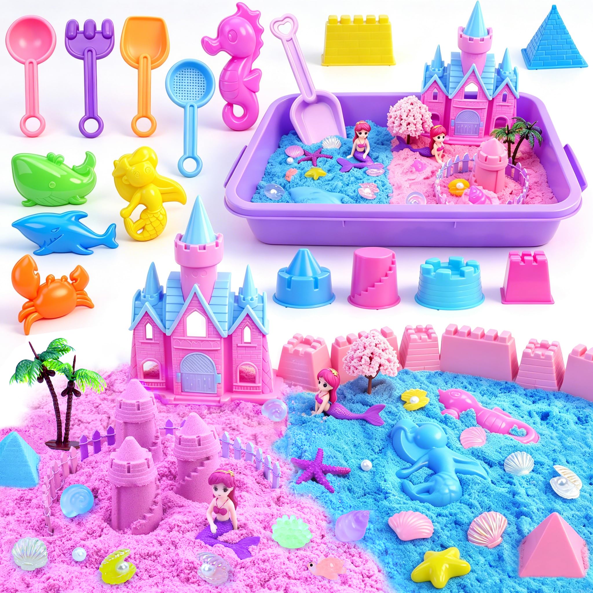 Photo 1 of GIDGOD Mermaid Sensory Bin Play Sand Art Set