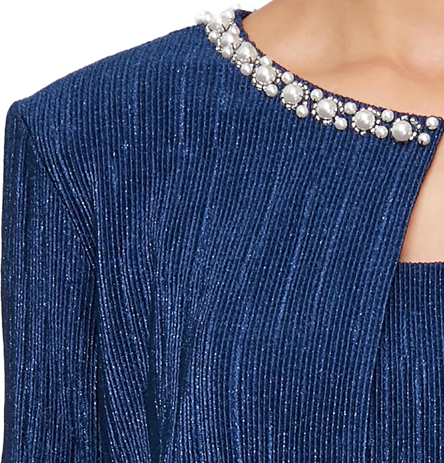 Alex Evenings Womens Long Scoop Neck Mock Gown with Embellished Neck Jacket, Wedding Guest, Formal Event Dress - Image 5