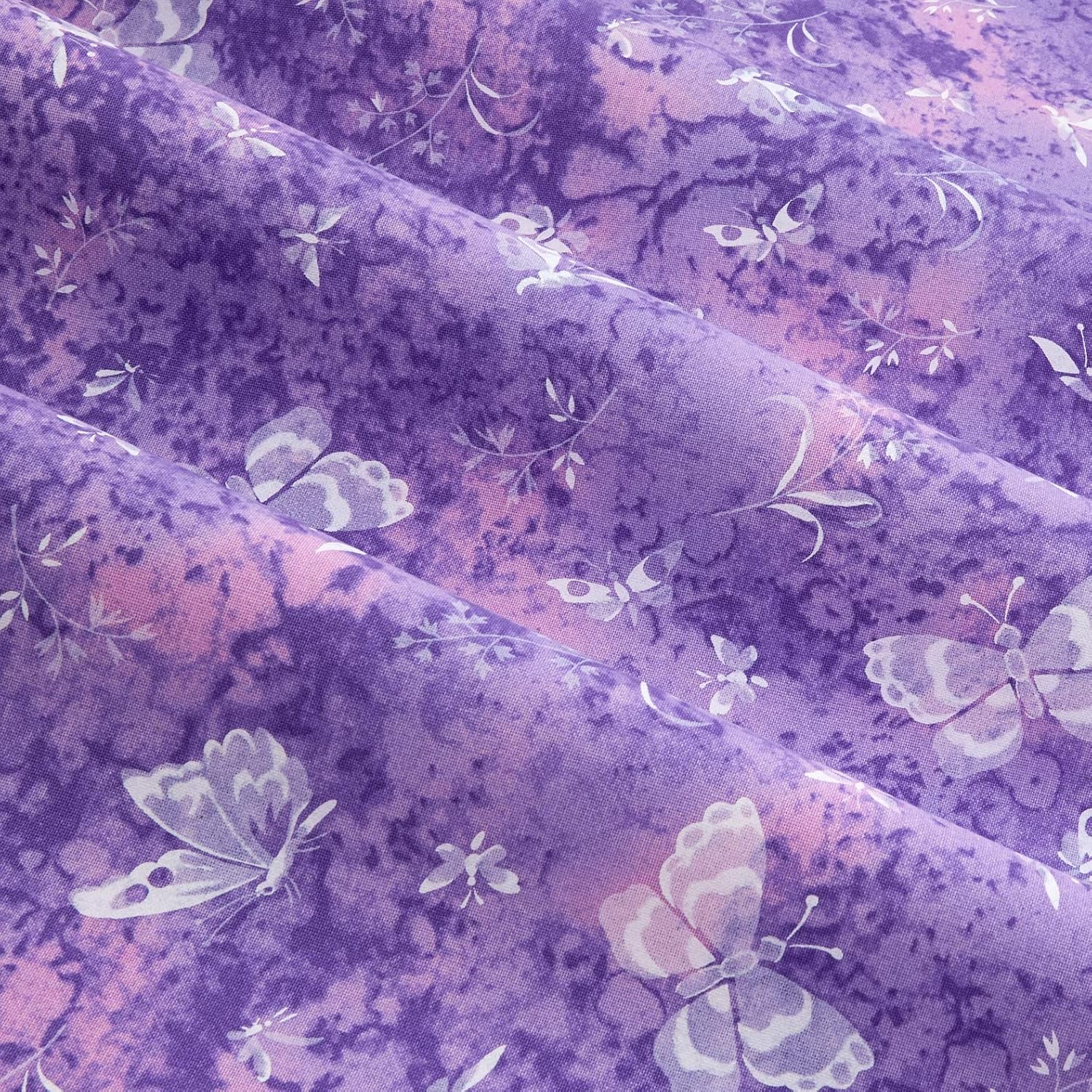 Tossed Butterflies Purple, Fabric by the Yard