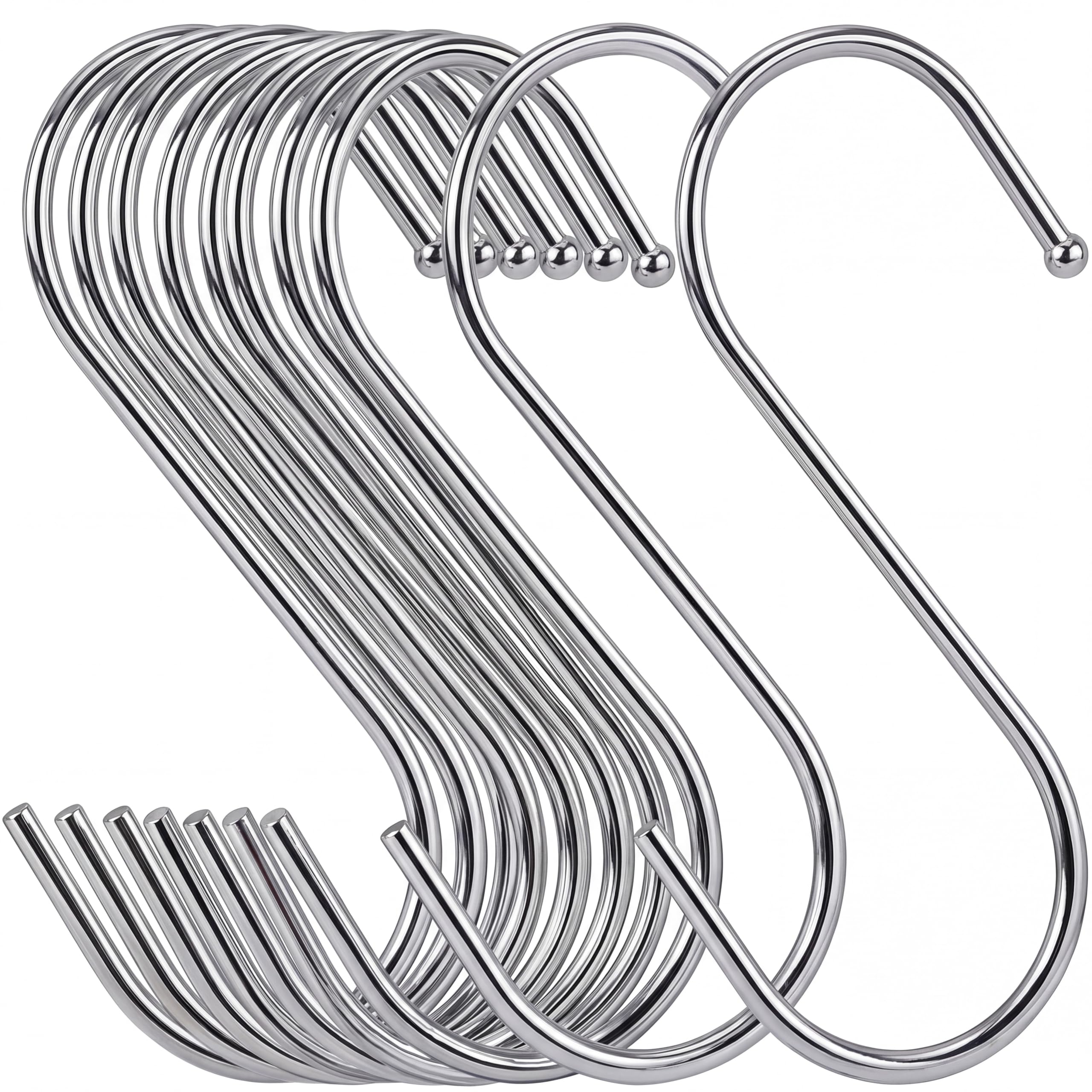 20 Pack S Shaped Hooks Hanging Hooks Hangers for Bathroom, Bedroom, Office and Kitchen