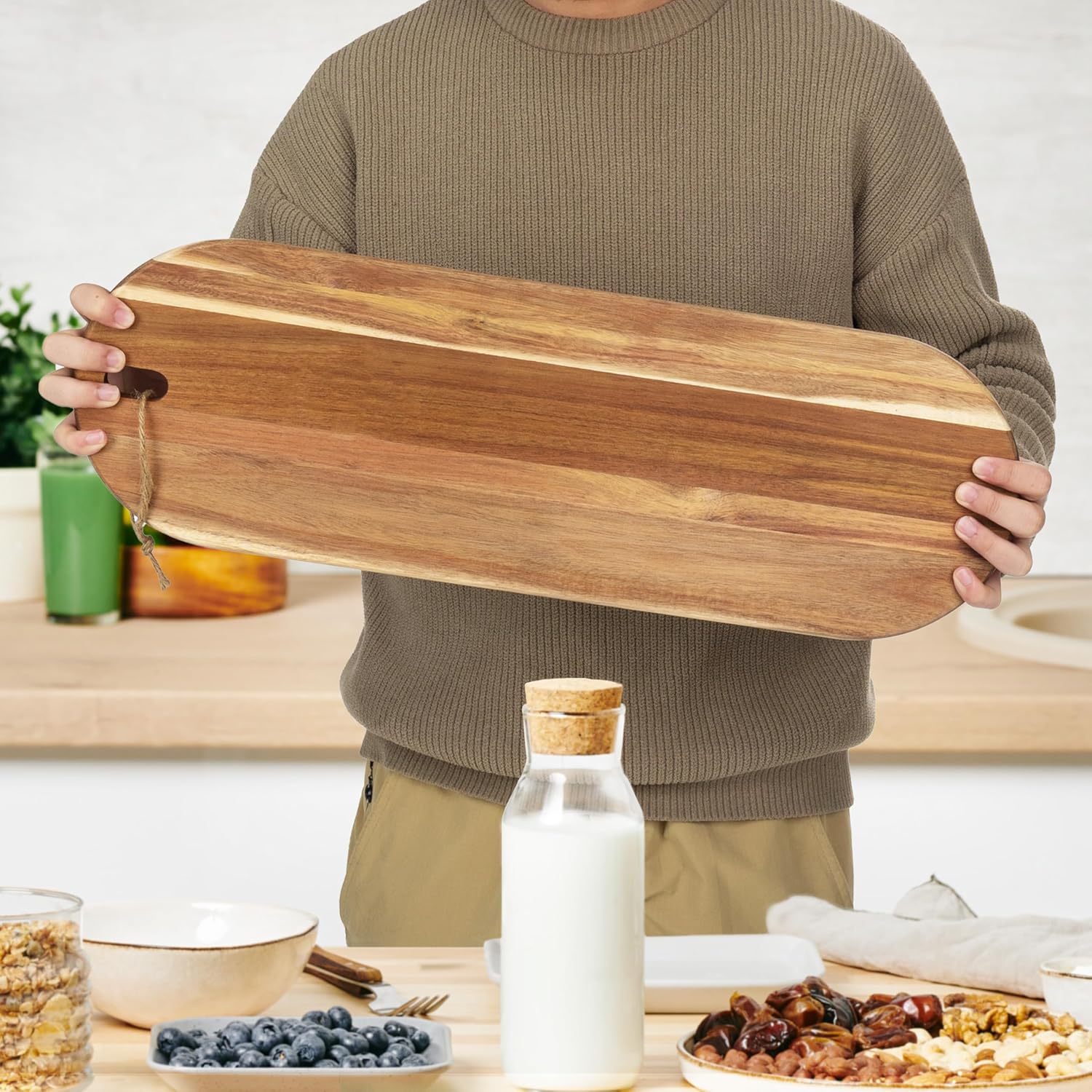 Acacia Wood Charcuterie Board, Large Wooden Cutting Bhutan Ubuy