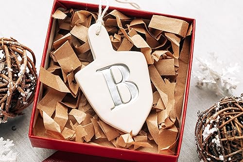 Miniatura 6 de Set of 4 Personalized Dreidel Hanukkah Ornaments with Initials