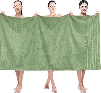 35x70 Jumbo Large Bath Towels, 600 GSM 100% Cotton Turkish Bath Sheet, Oversized Luxury Bath Towels for Bathroom Beach and Pool, Sage Green