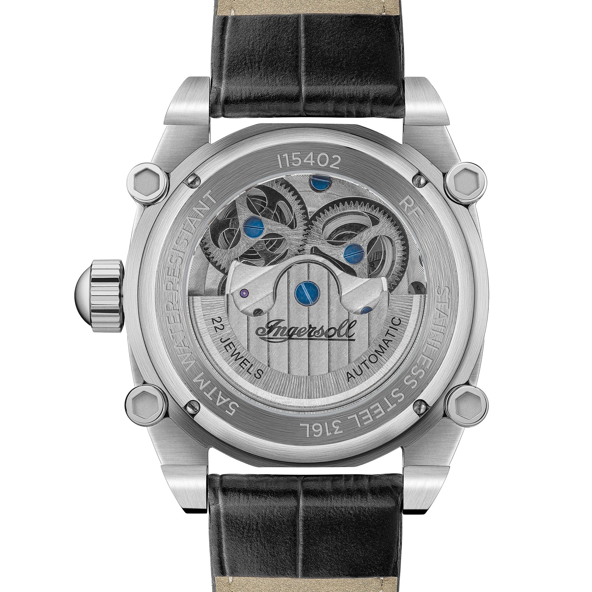 Ingersoll The Varsity Męski automatyczny zegarek 47 mm z tarczą i skórzanym paskiem