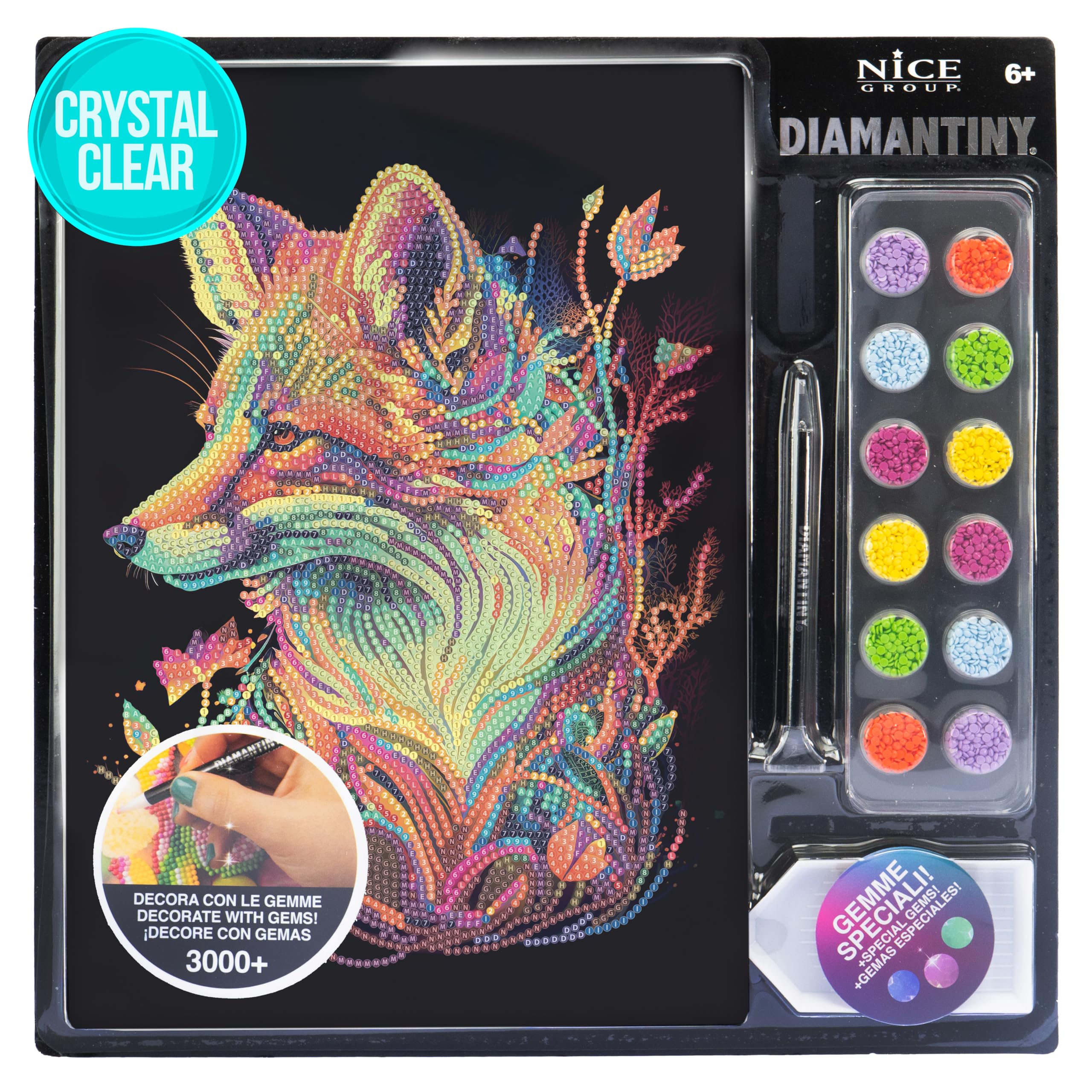 DIAMANTINY - Fox Paint by Numbers 96021, Multicoloured, 21 x 29.7 x 0.2 cm