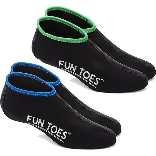 FUN TOES 2.5mm Neoprene Fin Socks for Water Sports Snorkeling, Scuba Diving, Paddling, Boarding, Jetskiing 2 Pairs