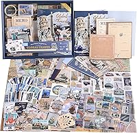 Vista 11 de emmoolife Kit de Suministros para Scrapbooking, Kit de Scrapbook Estético de Hongos Vintage para Bullet Journal y Junk Journal, Papelería, Cuaderno