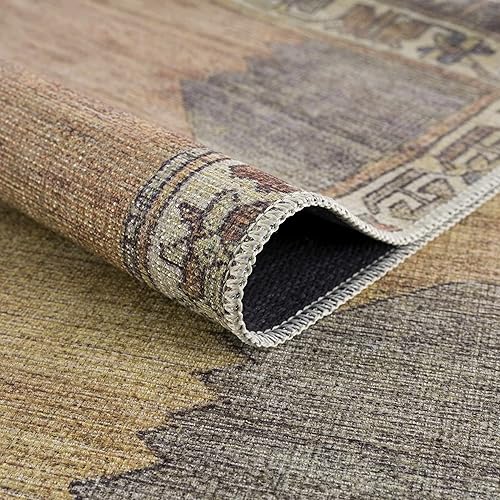 Miniatura 6 de Hauteloom, Medinah - Alfombra lavable a máquina, de 8.10 pies x 12 pies, impermeable, para mascotas y niños, resistente a las manchas y al agua,