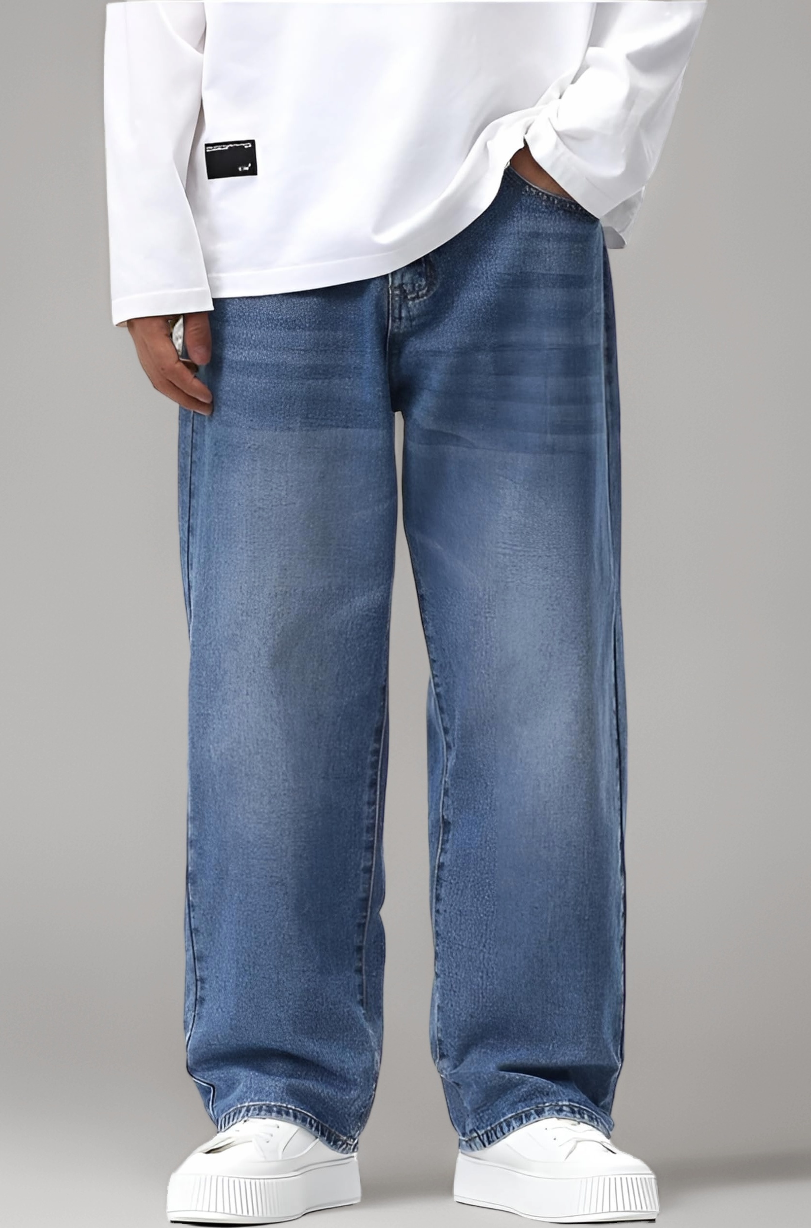 Men Jeans || Baggy Fit Jean's for Man || Loose Fit High Rise Denim || Stretchable Casual Wear Jean,s || Dance Rap Rapping Style Pant for Men || Denim Cotton Jeans (0)