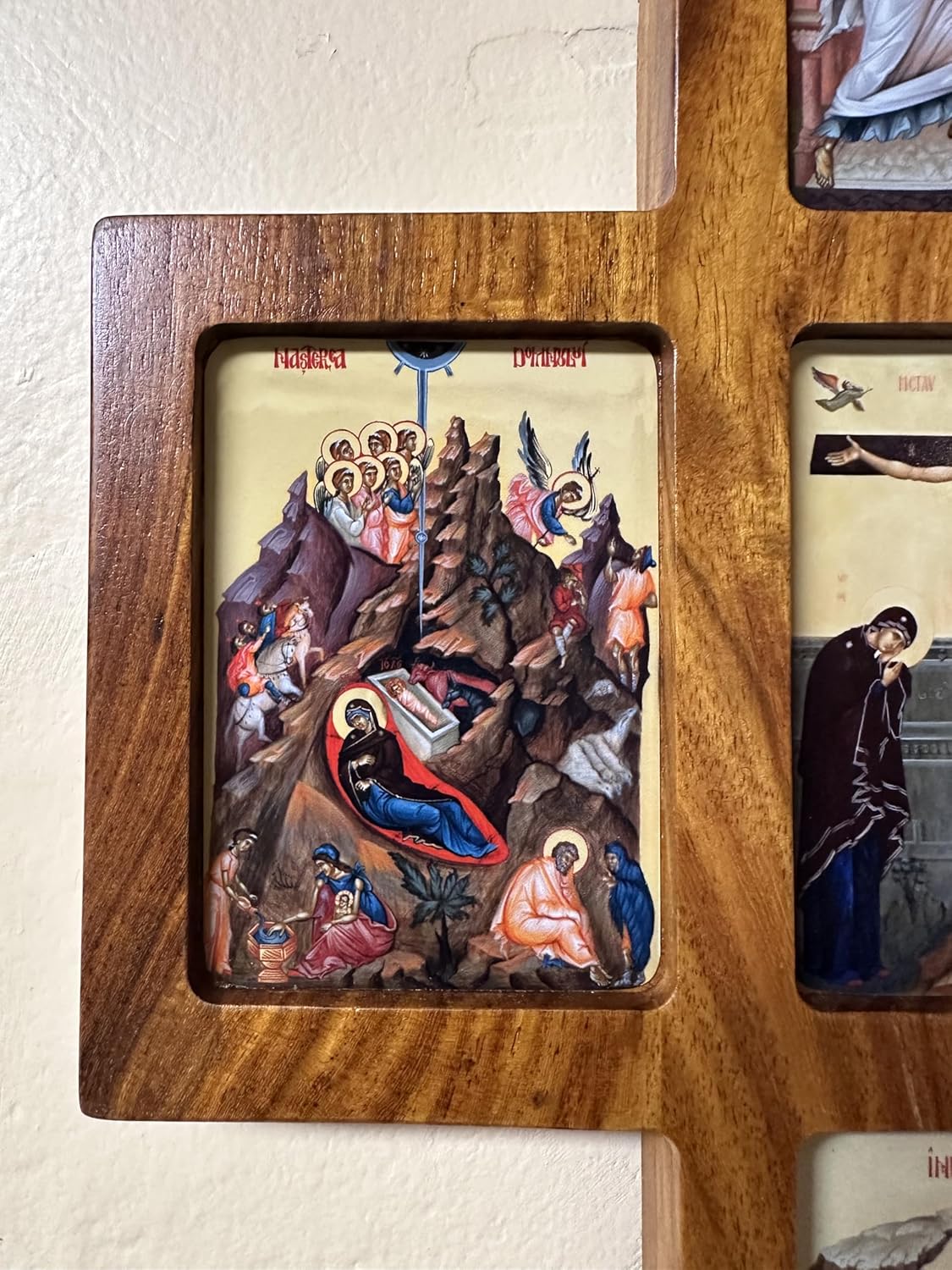 Wooden Orthodox Wall Cross with Icons of the Great Feasts