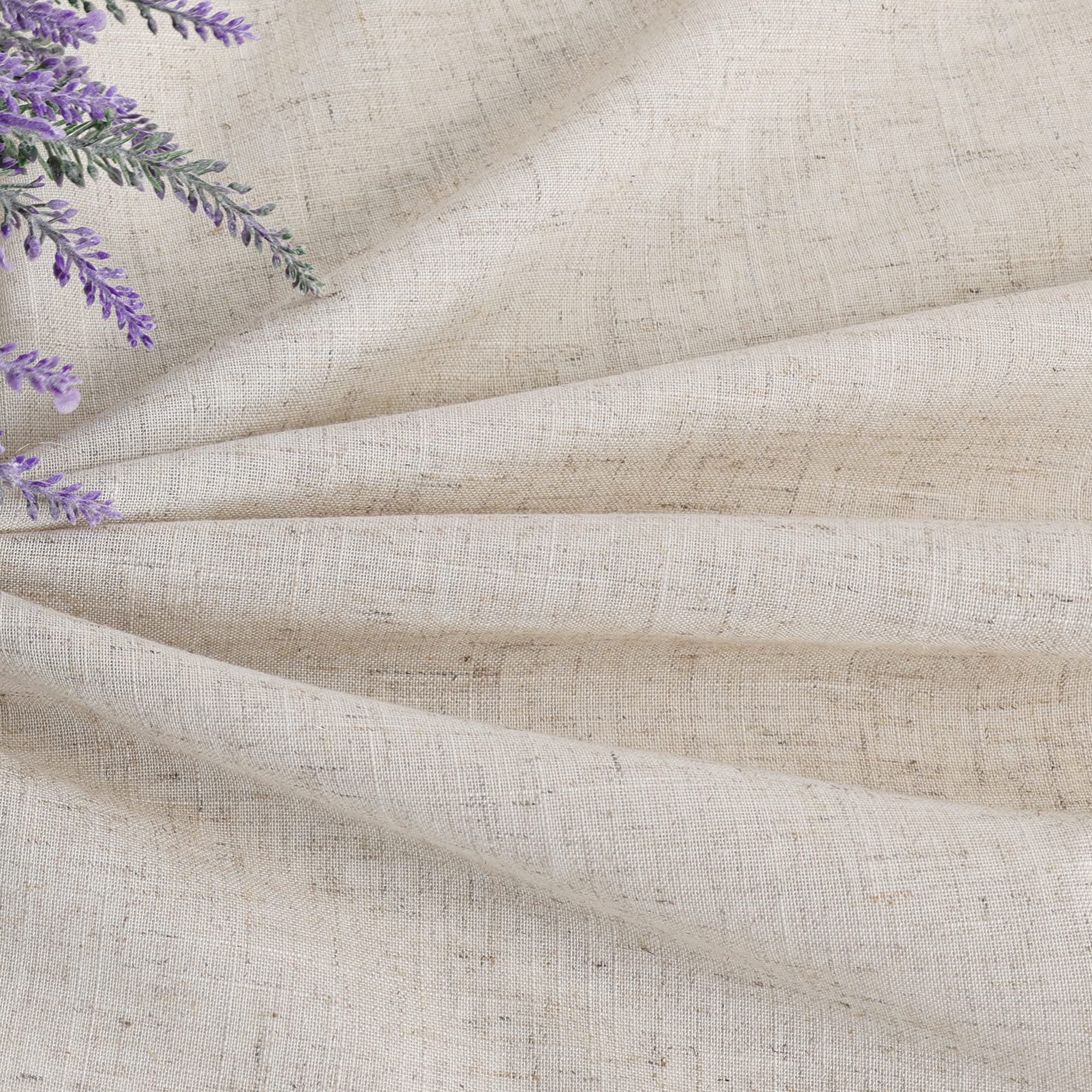 Scheibengardine mit Tunnelzug 2 Stück Kleinfenster Gardinen Küche Set Bistrogardinen Leinen Stores Fenstergardine Landhaus Kariert BxH 120x125cm Sand