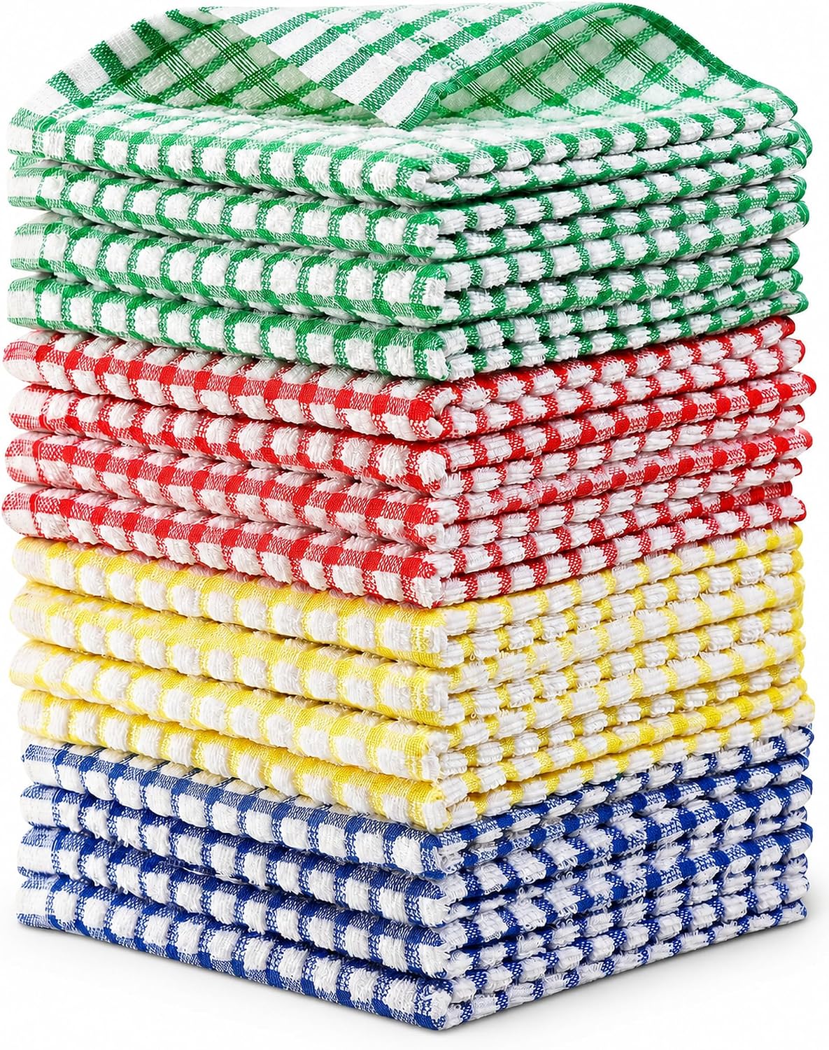 Egles 16 Pack 100% Cotton Kitchen Dish Cloths, 12 x 12 Inch