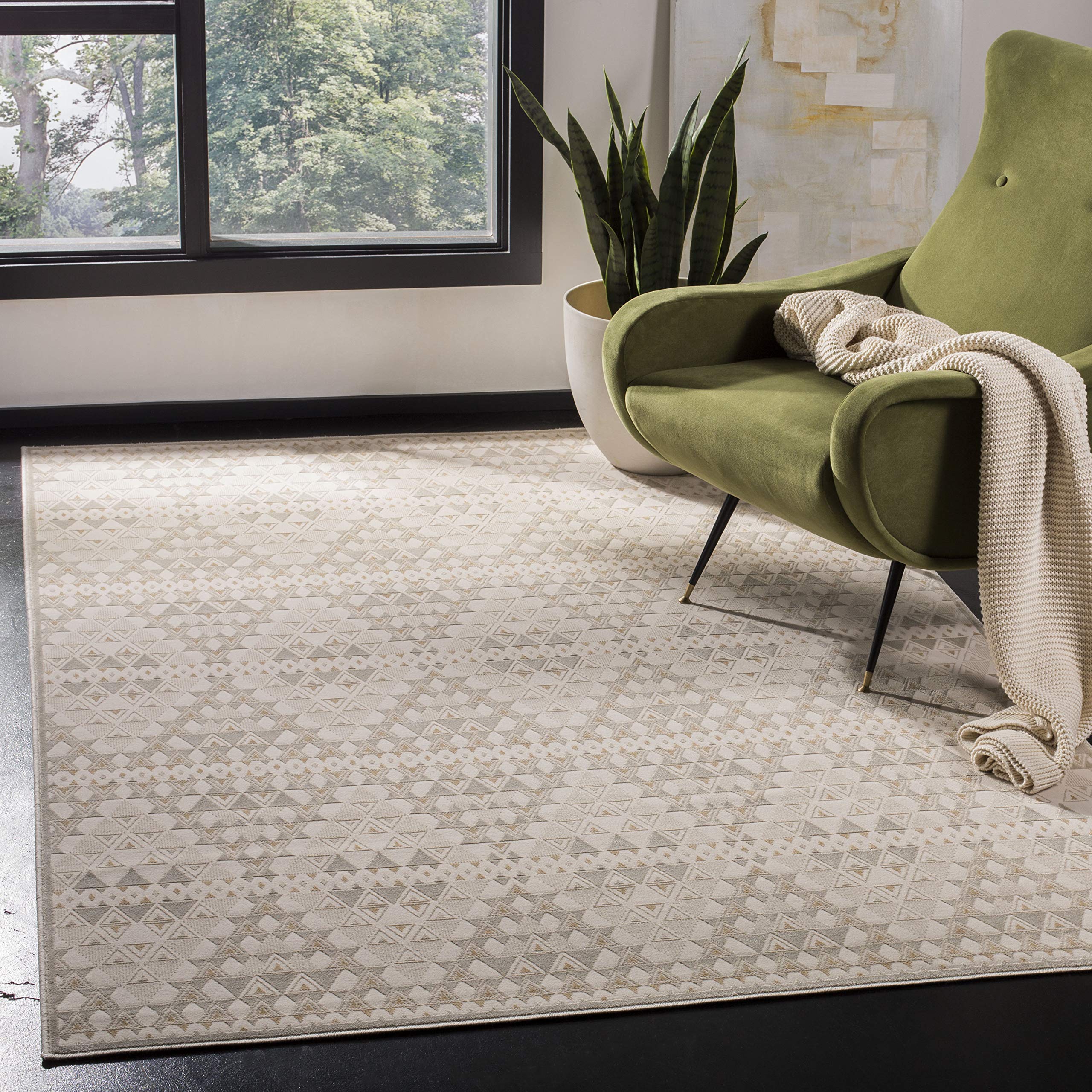 Tapis de salon SAFAVIEH beige 155x229 cm pour réchauffer l'ambiance de votre chambre