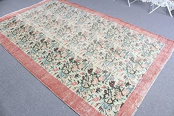 Amazon | トルコラグ、ヴィンテージラグ、5.5x9.1フィートの大きなラグ