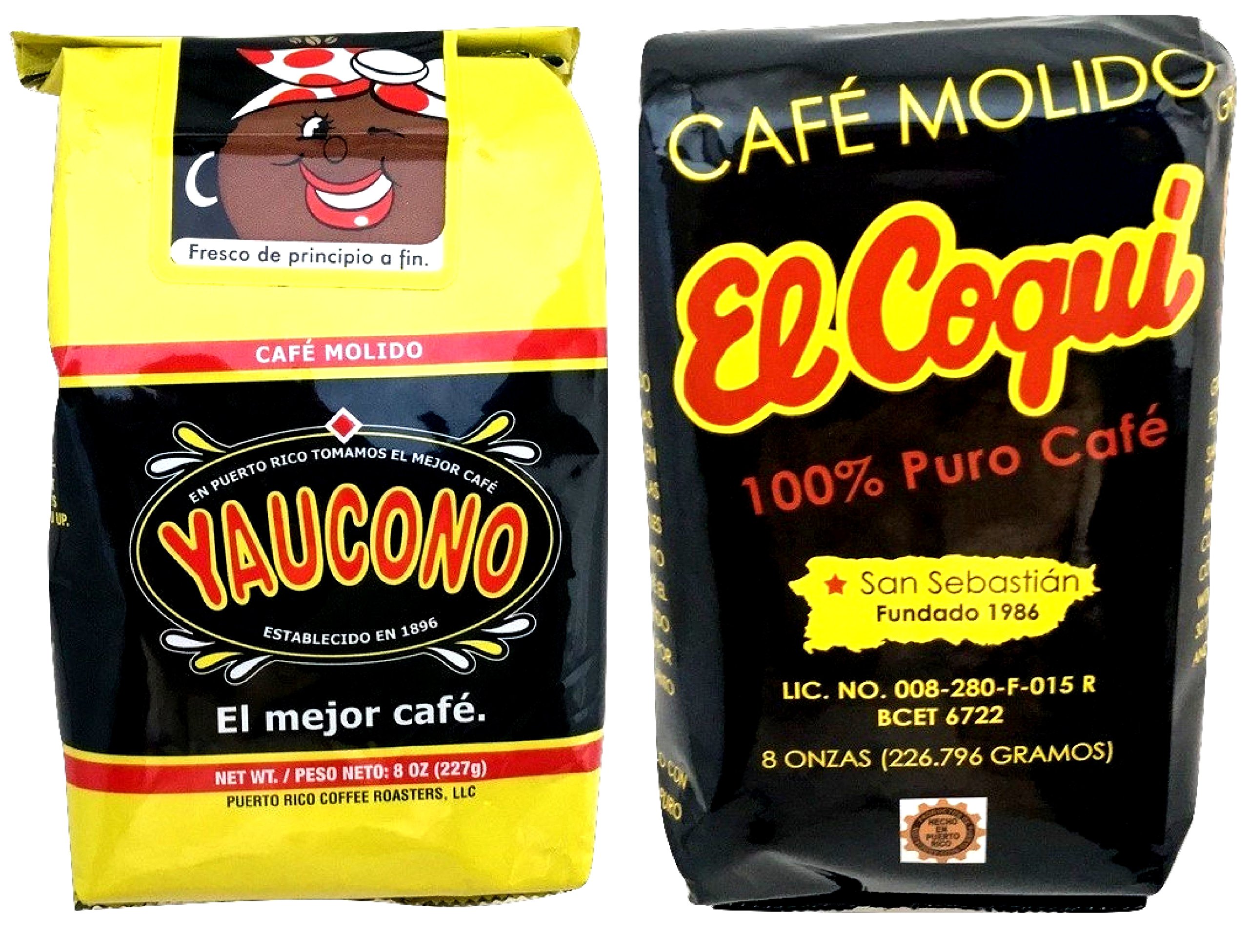 Buy Yaucono Coffee and Café El Coqui Puerto Rican Ground Coffee Variety Café Yaucono y Café El