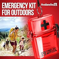 Vista 7 de Avalanche Mini botiquín de primeros auxilios, 30 piezas de suministros de emergencia en estuche impermeable para el hogar, coche, viajes, deportes