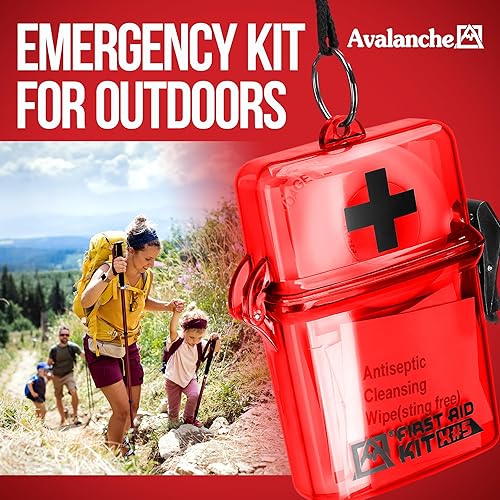 Miniatura 7 de Avalanche Mini botiquín de primeros auxilios, 30 piezas de suministros de emergencia en estuche impermeable para el hogar, coche, viajes, deportes o