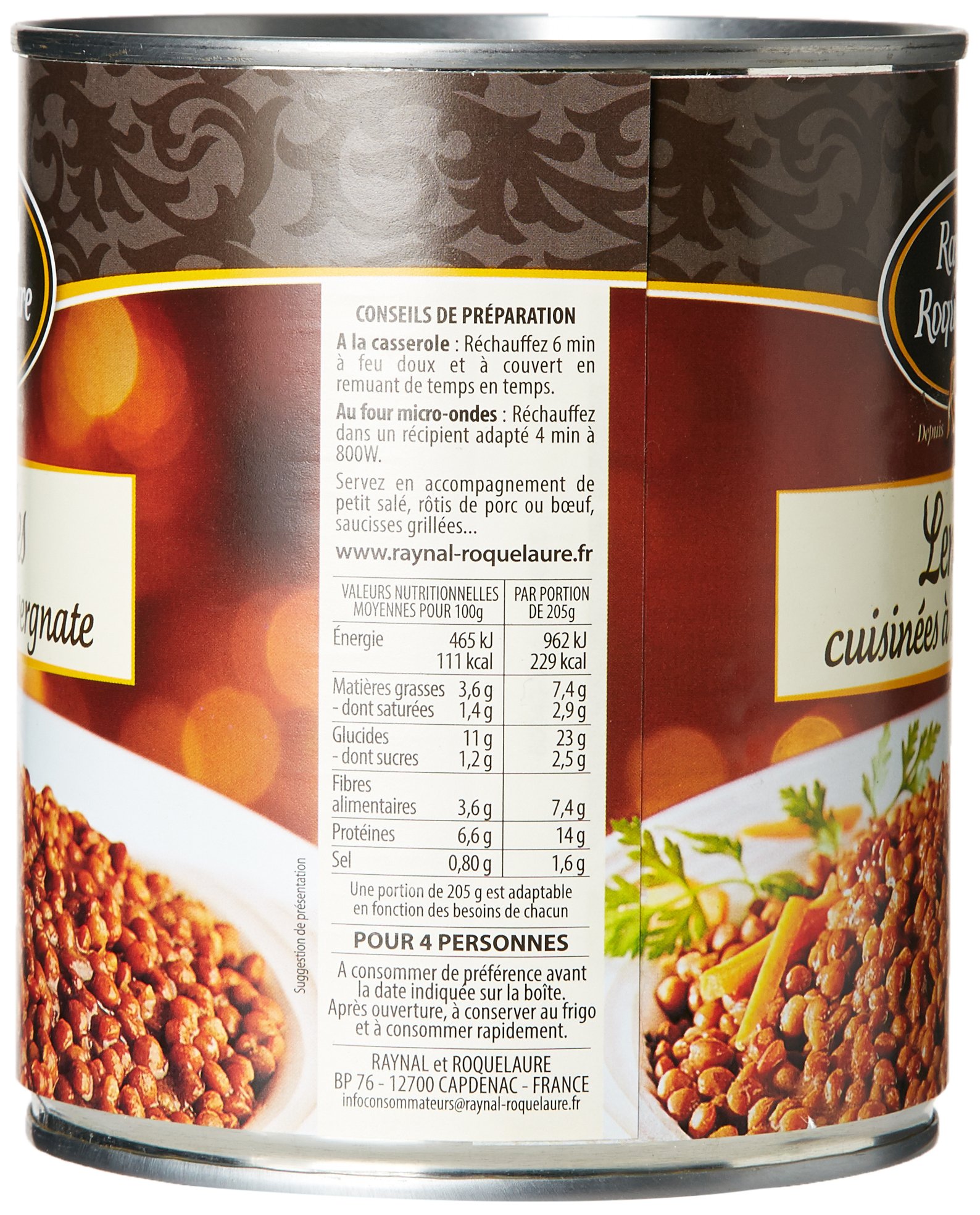 Raynal & Roquelaure Avergnate Lenticchie 820 g - 6 pezzi