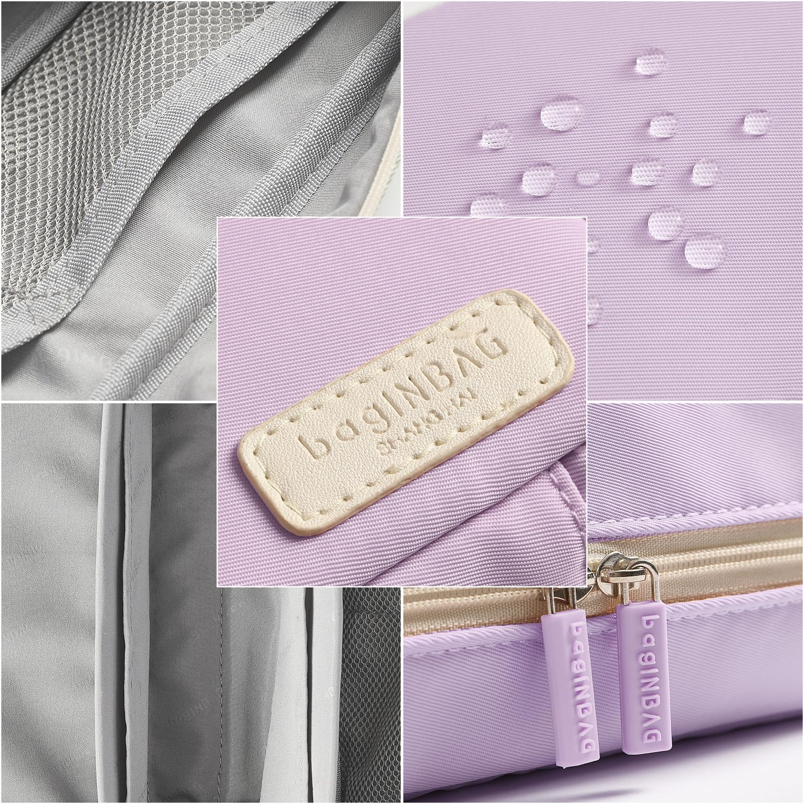 QIANPA - Estuche organizador pequeño con cremallera, bolsa ligera estética, bolsa morada para hombres y mujeres