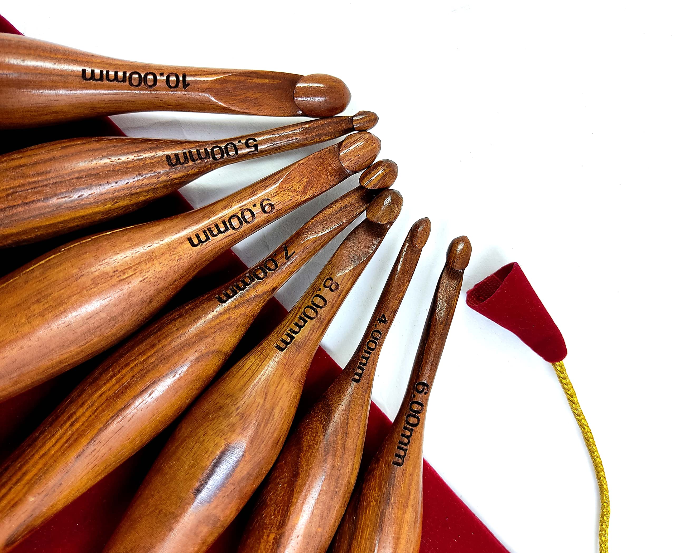 AF Luxury HANDICRAFTS - Uncinetto realizzato a mano per lavorare a maglia in lana, design unico, confortevole e confortevole uncinetto, in legno di bambù, per lavori a maglia