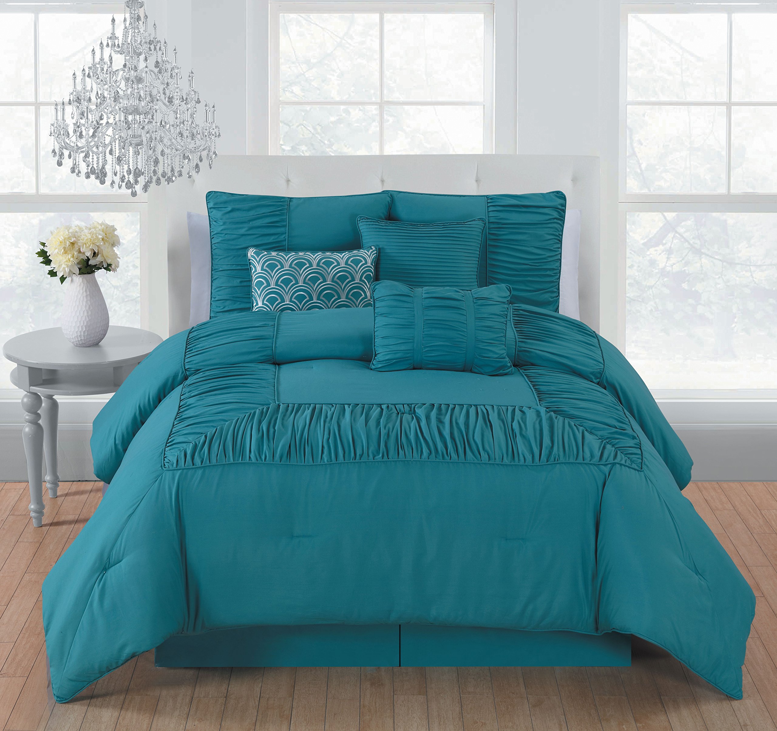 Avondale ManorJules 7 Piece Comforter Set, Teal, King