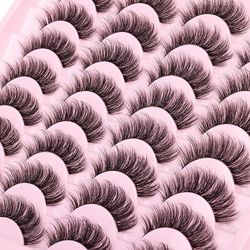 Miniatura 4 de Pestañas naturales finas y esponjosas, pestañas postizas de visón, pestañas postizas de volumen, paquete de 16 pares de pestañas con banda de