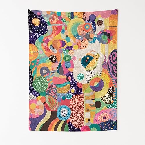 Miniatura 10 de DreamController DC - Tapiz de pared retro de teñido anudado para dormitorio, tapiz hippie y psicodélico para colgar en la pared y decoración Retro