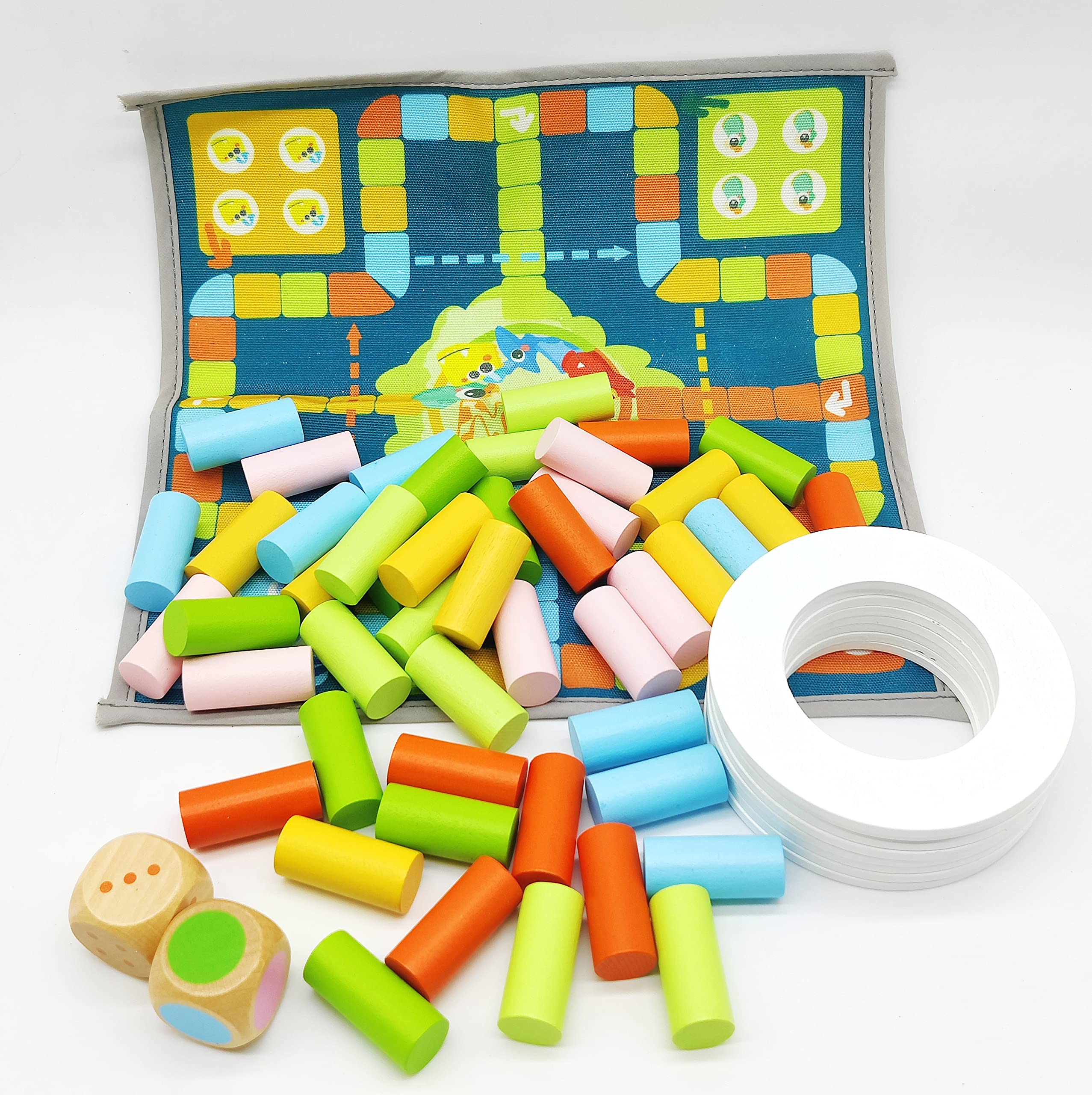 Grizzly® Wooden Rings and Blocks Educational & Learning Toys (Ring and Block Game)