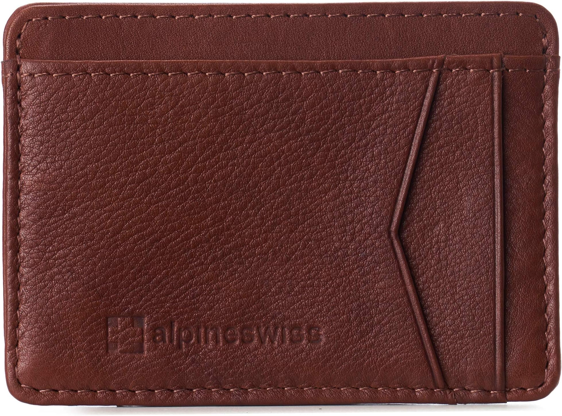 Alpine Swiss RFID Minimalist Oliver Front Pocket Wallet For Men Leather Comes in a Gift Box, Tan, One Size, Front Pocket Wallet