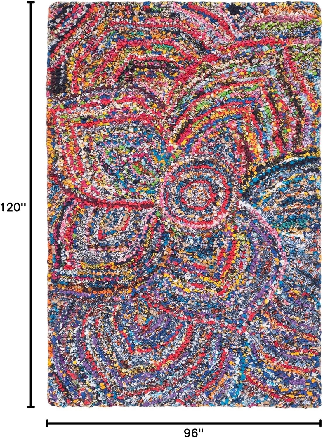 SAFAVIEH Area Rug 8x10 - Nantucket Collection - Large - Multi, Handmade Cotton, Ideal for Living Room, Bedroom, Office, Dining Space (NAN517A)