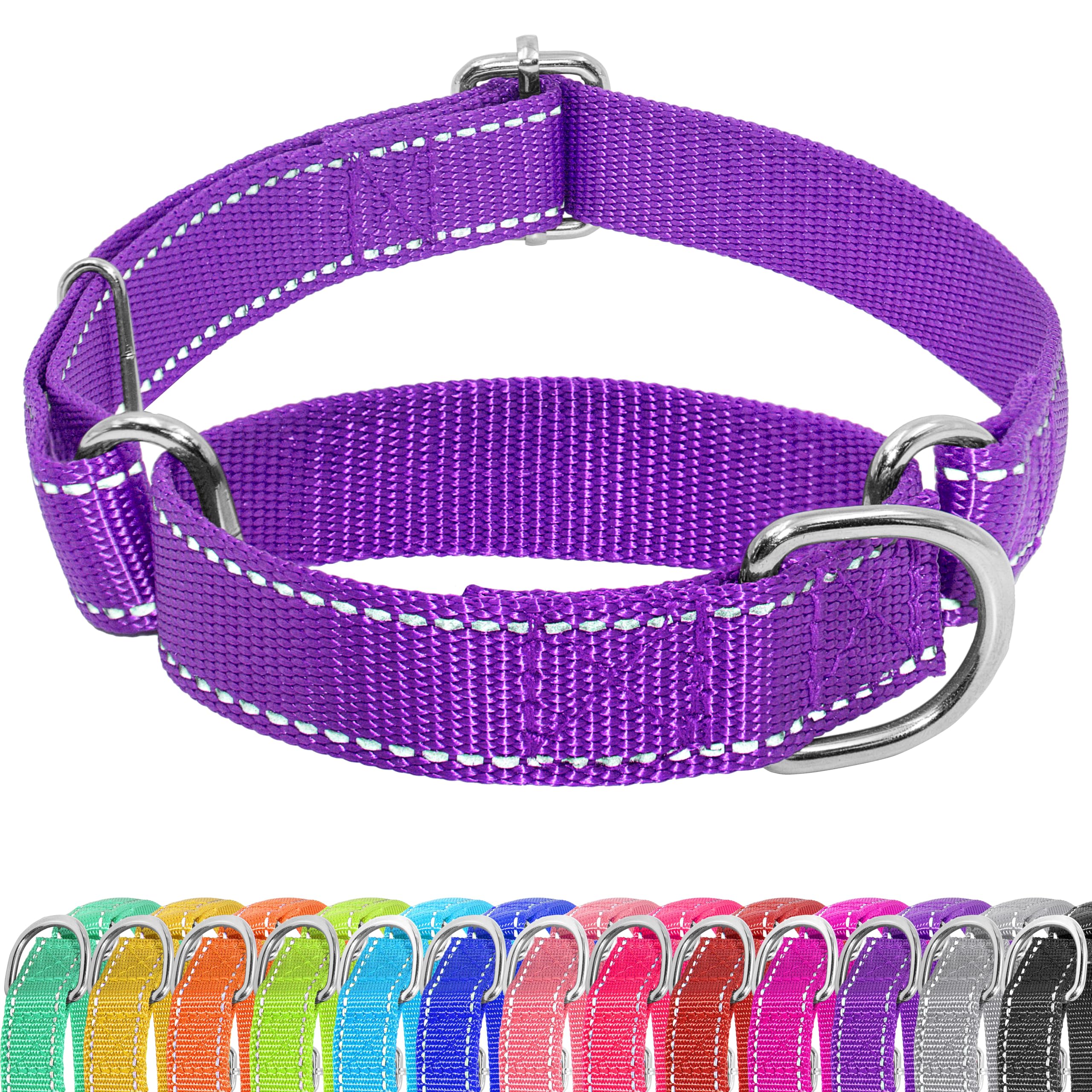Seyezo Martingale Dog Collar, Slip Martingale Collar for Dogs with No Buckle, Reflective Pet Trainning Collar for Small Medium Large Dog, Adjustable