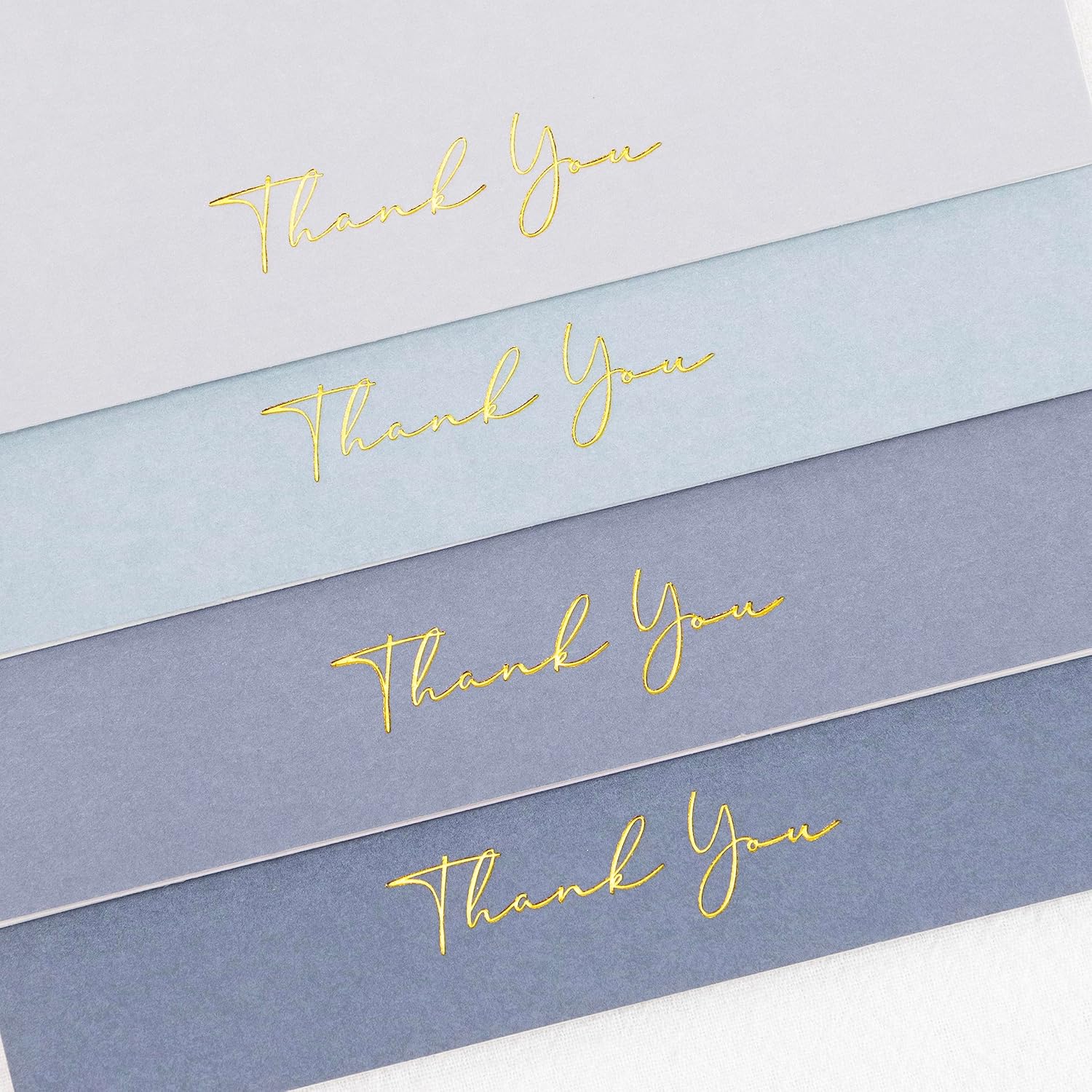 Crisky Dusty Blue Thank You Cards with Envelopes & Stickers? 50 Pack Bridal Shower Graduation Thank You Cards Small Business, Wedding Baby Shower Birthday Funeral Notes Bulk DustyBlueShade