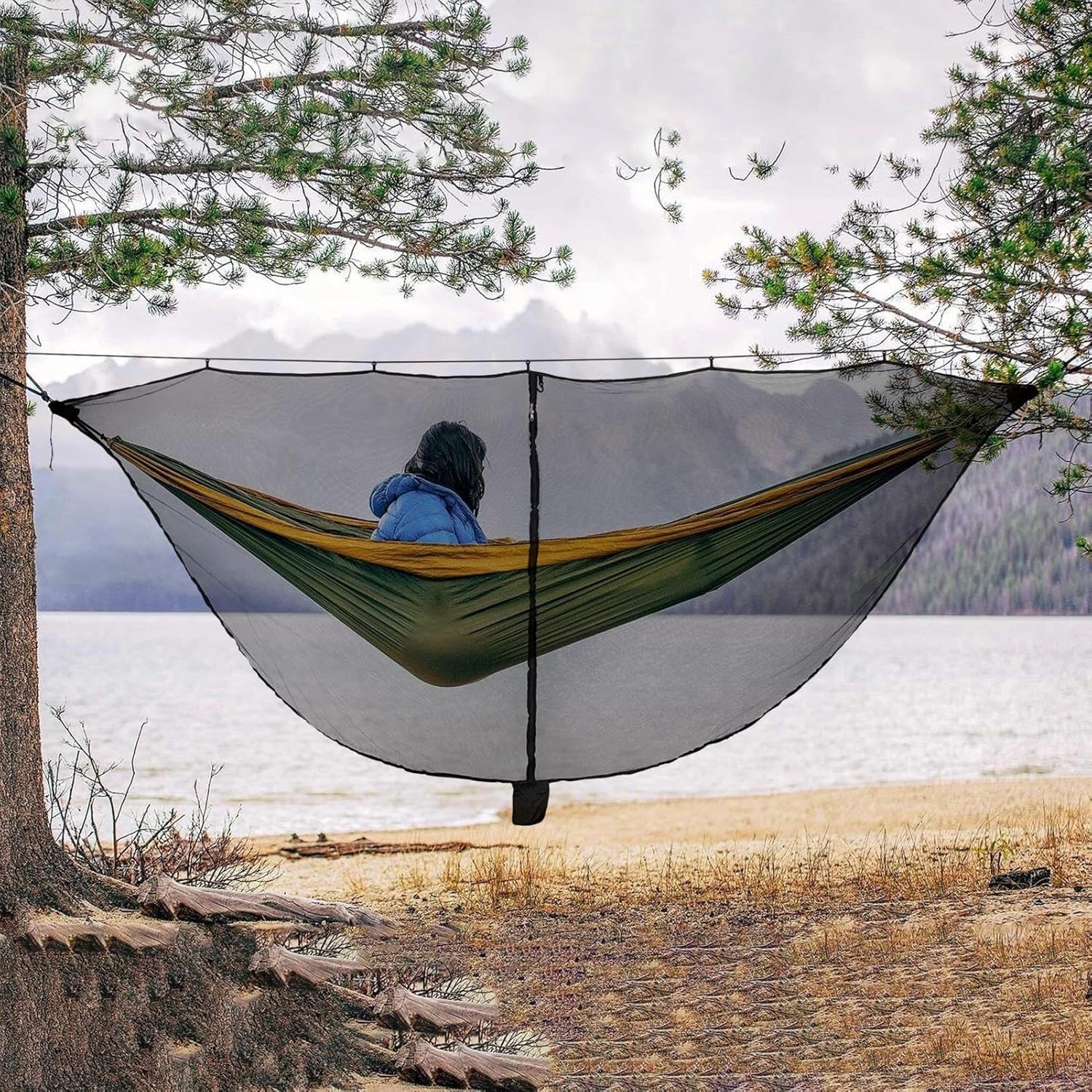 Hammock Netting | 11ft Mesh Hammock Netting | Easy Set up Lightweight Portable Hammock Netting for Travel, Lightweight Portable Camping Gear for Hiking, Travel, Outdoor 10 91DjtReXIIL. SL1500