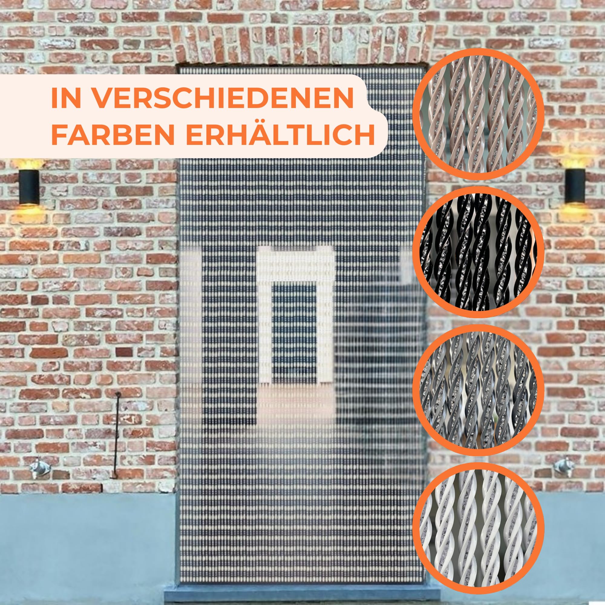 Trente Fliegenvorhang Verschiedene Größen und Farben, Balkontür Fliegengitter, Insektenschutz Luxe, Fliegenvorhang Taupe 140 x 250 cm