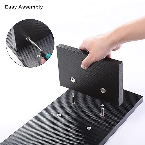 Miniatura 7 de EUREKA ERGONOMIC Soporte para monitor doble, patas ajustables, elevador de monitor doble, soporte de monitor de computadora de fibra de carbono,