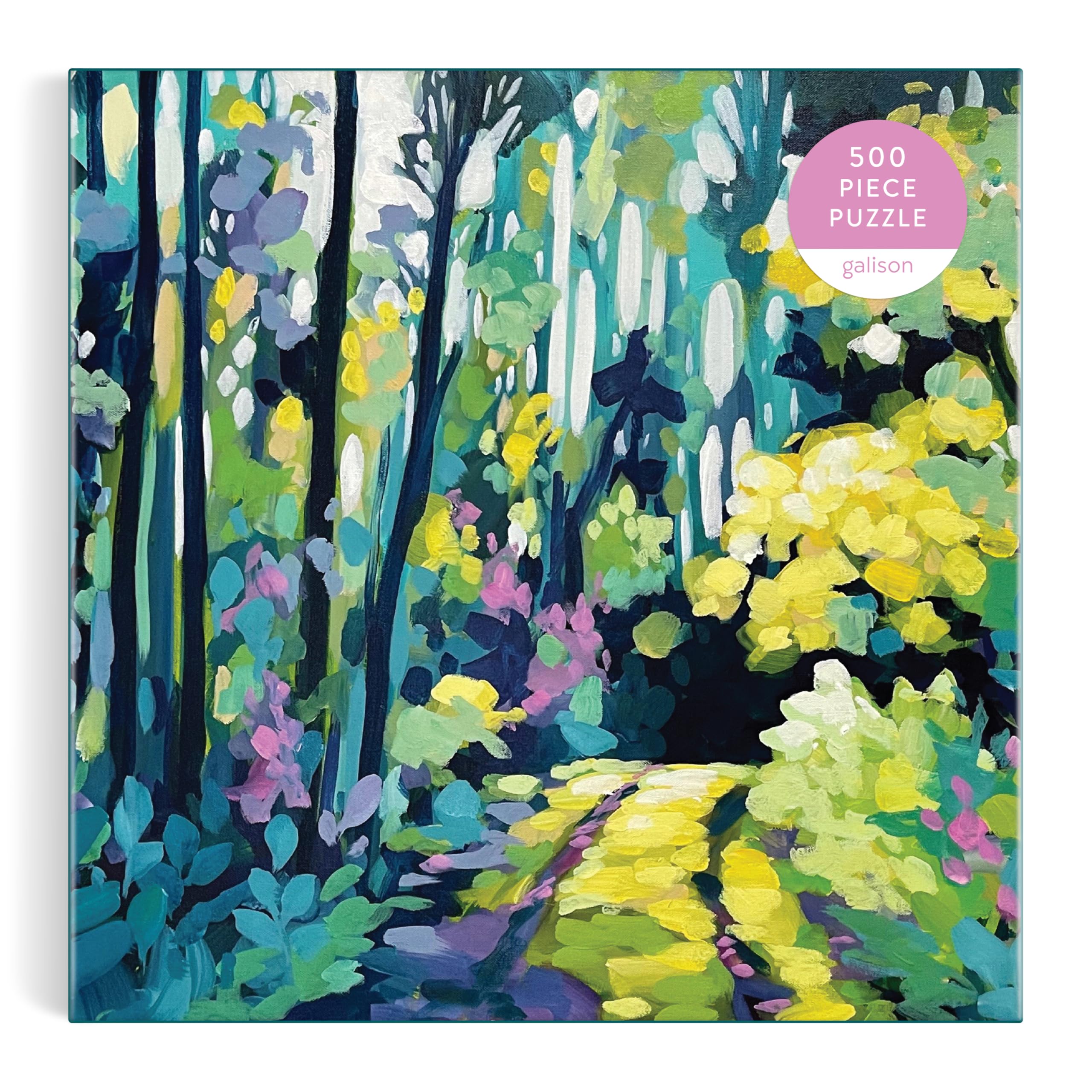 Galison Painted Path – Clair Bremner 500 Piece Puzzle Featuring Greenery Spread Over A Forest Path