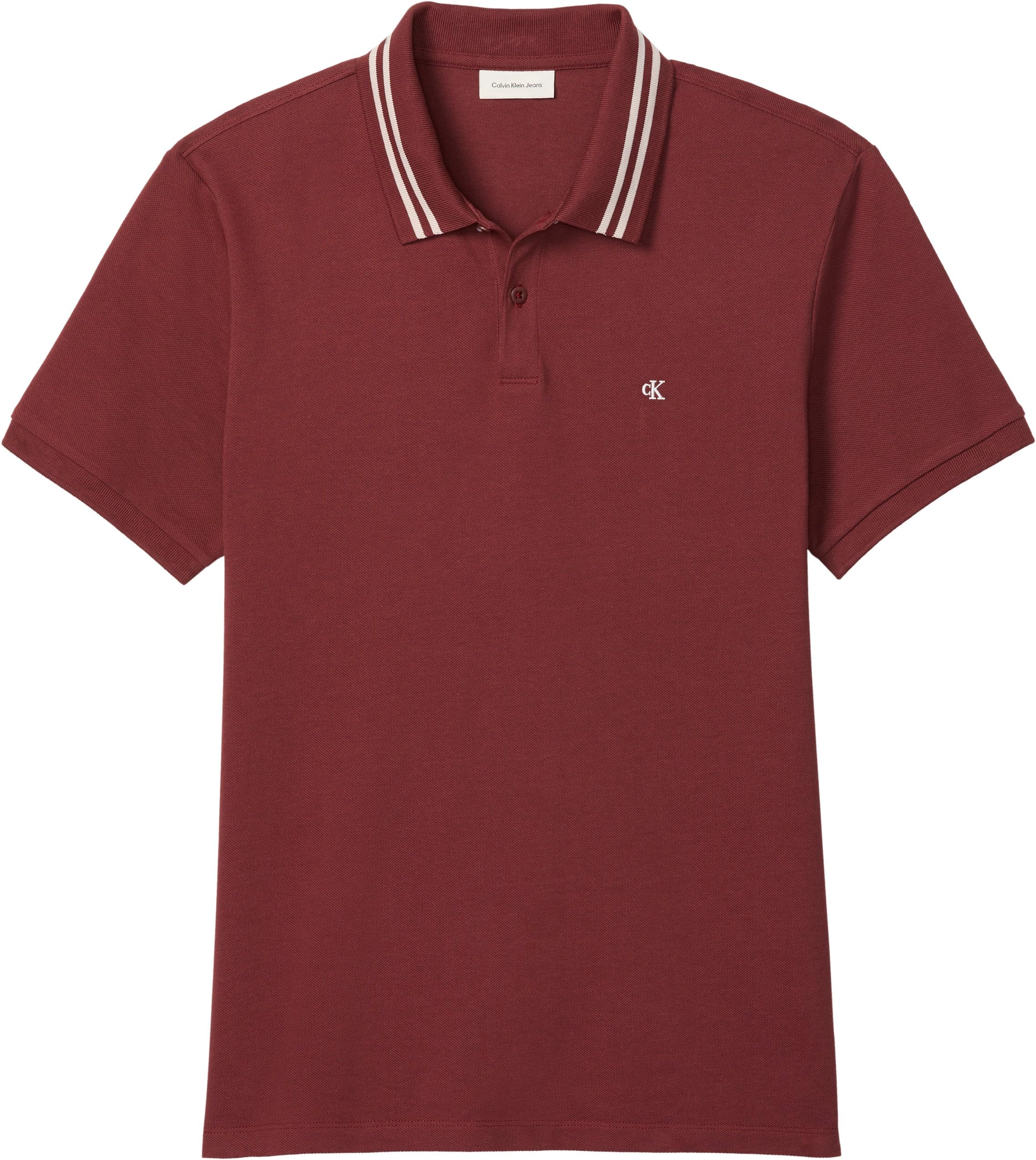 Calvin Klein Uomo Maglietta Polo Maniche Corte Monogram Pique Tipped in Cotone