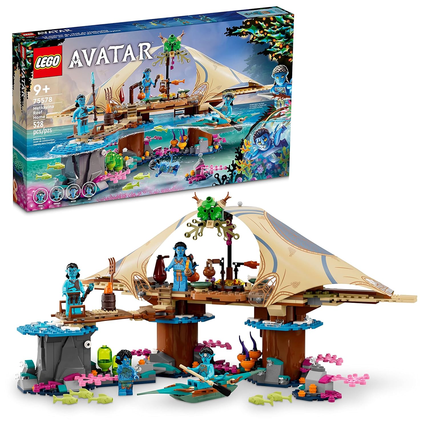 LEGO Avatar The Way of Water Metkayina Reef Home 75578 Building Toy Set with Village Canoe Pandora Scenes