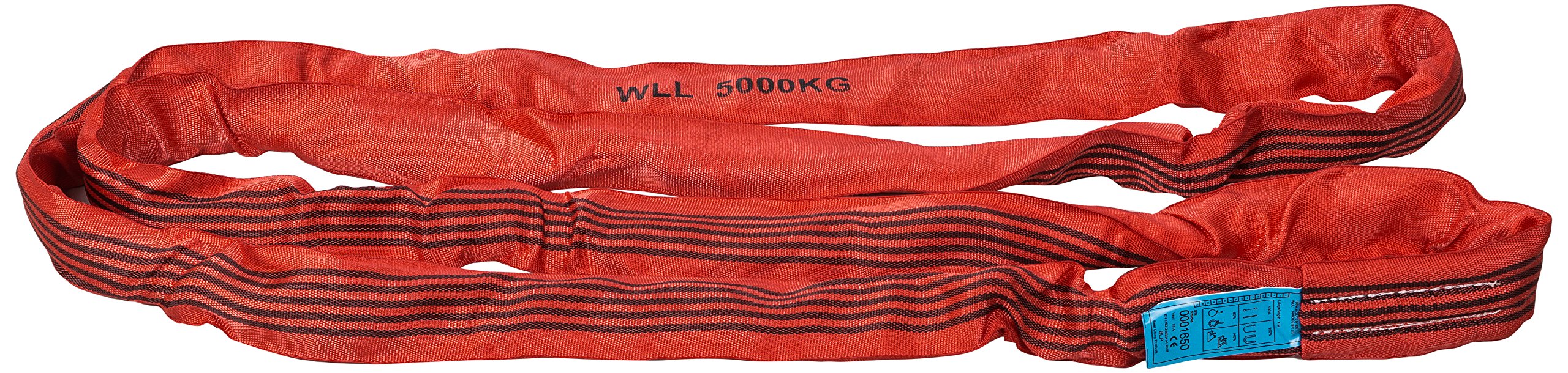 PLANETA B00502 Rundschlingen nach DIN EN 1492-2 mit Doppeltem Schutzschlauch, Polyester, 5 kg Tragfähigkeit, 2 m Umfanglänge, Rot